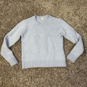 Vintage J Crew Girls Large Light Blue Wool Y2K Knit‎ Sweater Long Sleeve